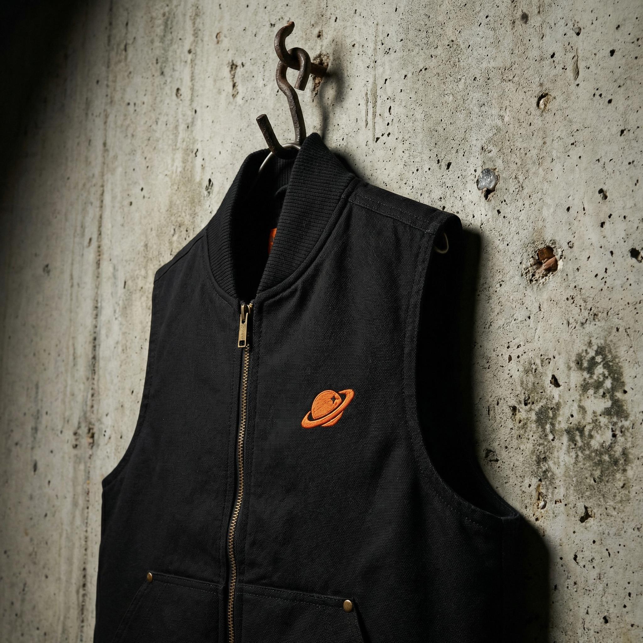 Orange Orbital Archive Planet Logo Embroidered Utility Vest | Workwear Duck Cloth Vest