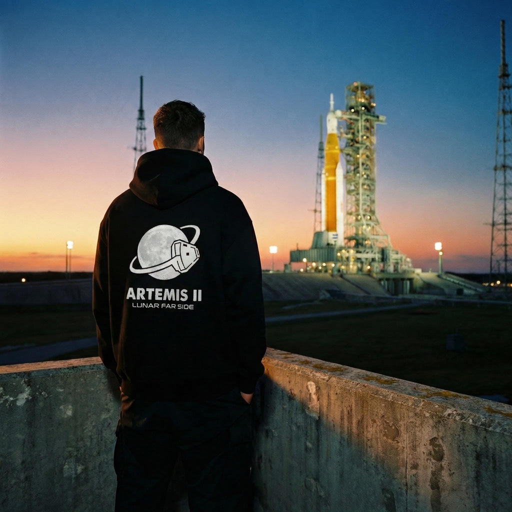 Artemis II Lunar Far Side Oversized Unisex Hoodie // NASA Moon Mission 2026 // Technical Streetwear Gorpcore Sweatshirt