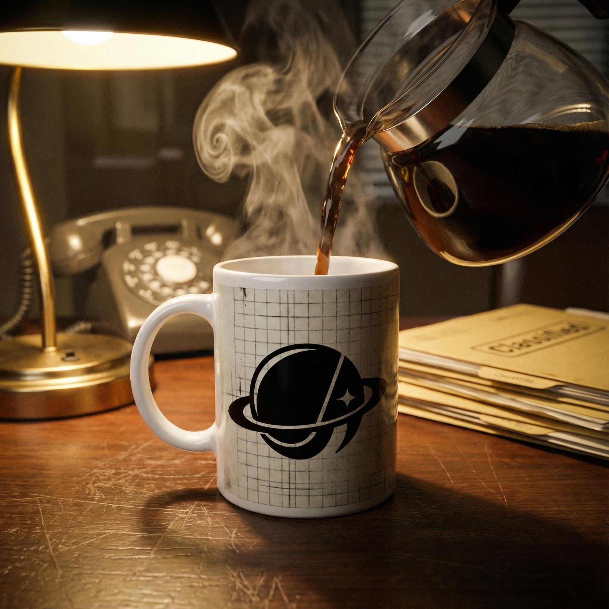 Orbital Archive Branded // White Glossy Mug