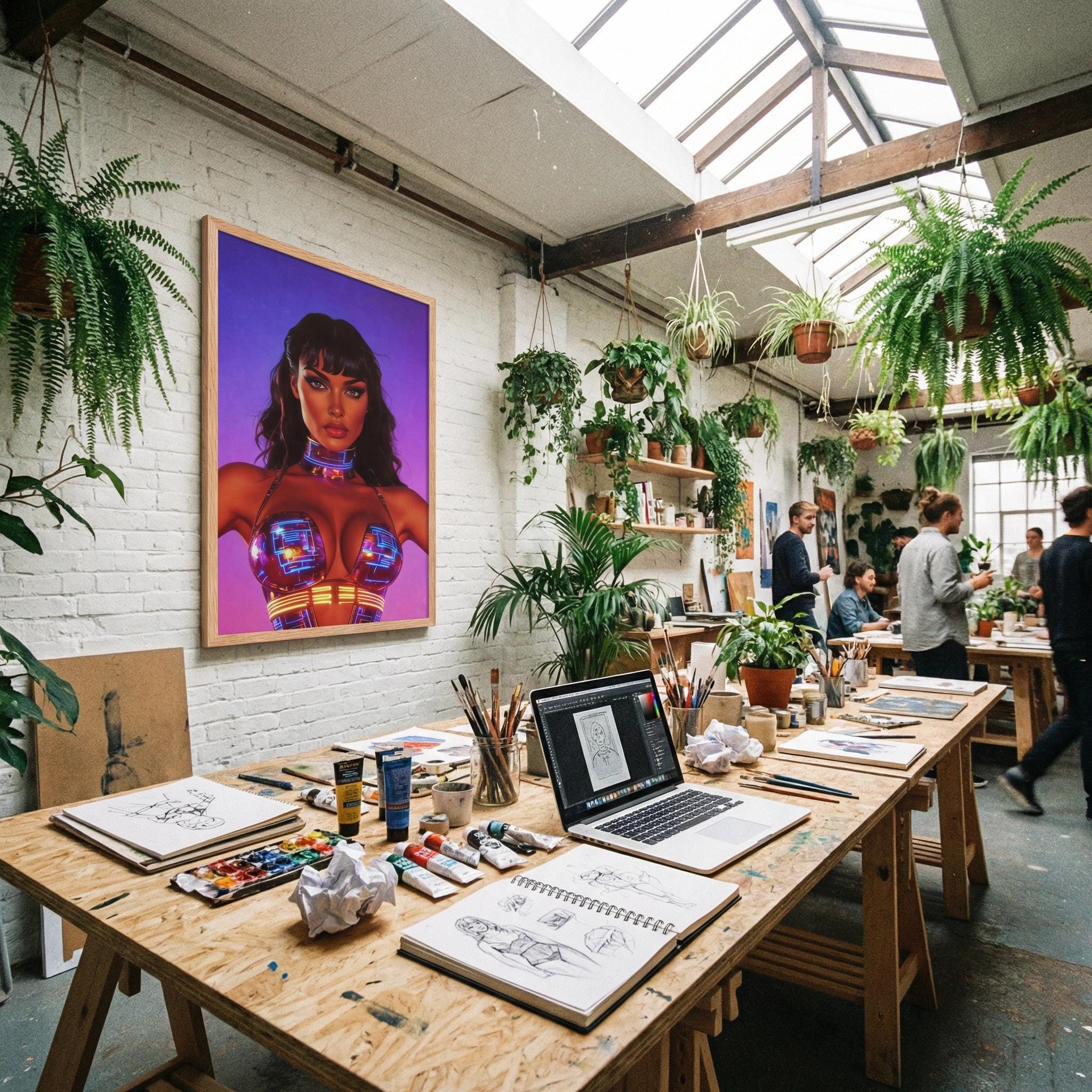 Vivid Nebula Queen Framed Poster — Orbital Archive High-Impact Sci-Fi Pulp Art