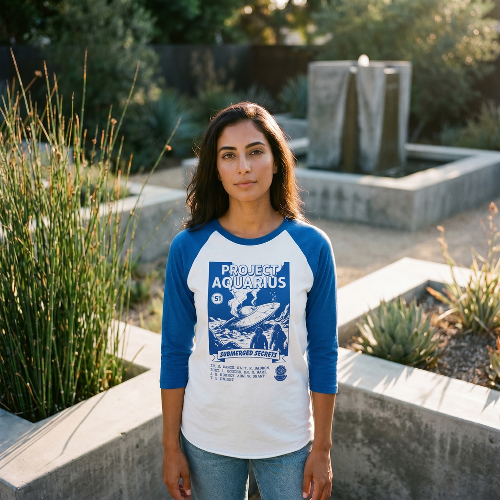 Project Aquarius Submarine Print Raglan Shirt | Nautical Sci-fi Design