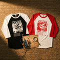 Remote Viewing Mars Raglan Shirt Retro Sci fi Three Quarter Sleeve Baseball Tee