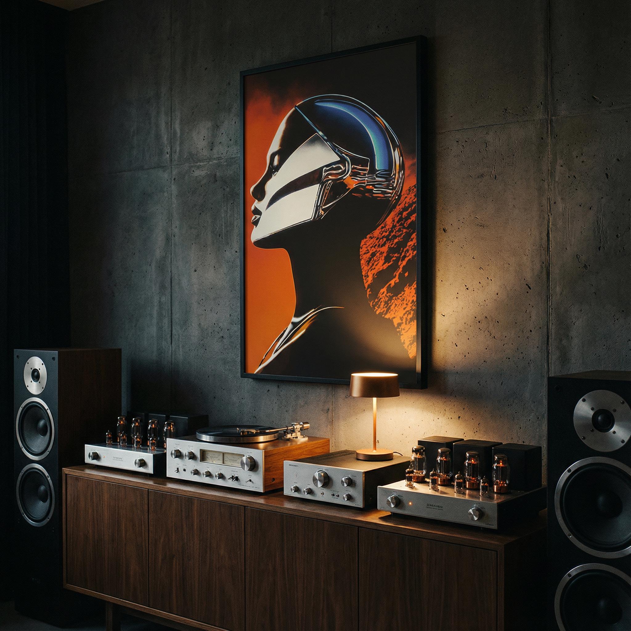 DIGITAL DOWNLOAD: Planar Girl | Retro-Futuristic Android Woman Poster | Desolate Planet Sci-Fi Wall Art