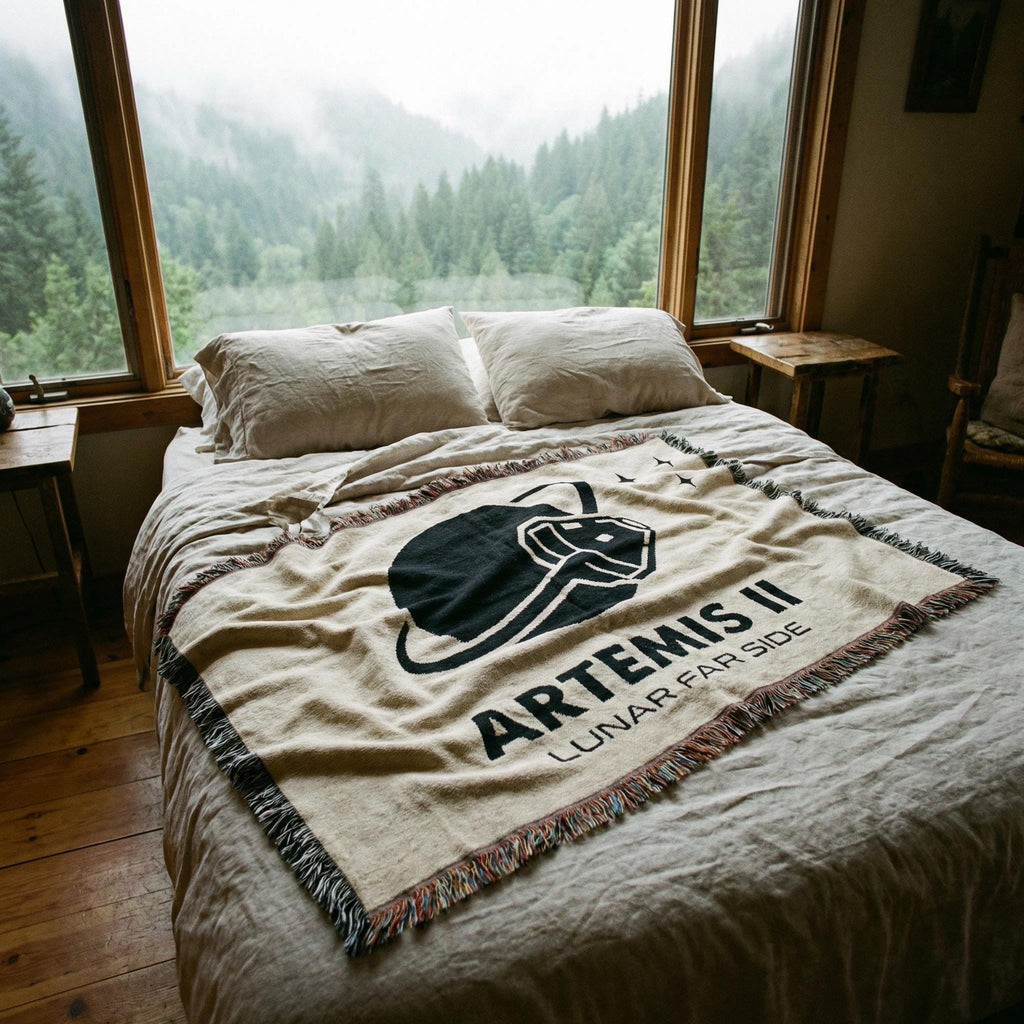 Artemis II Moon Mission Woven Blanket | NASA Lunar Program Throw