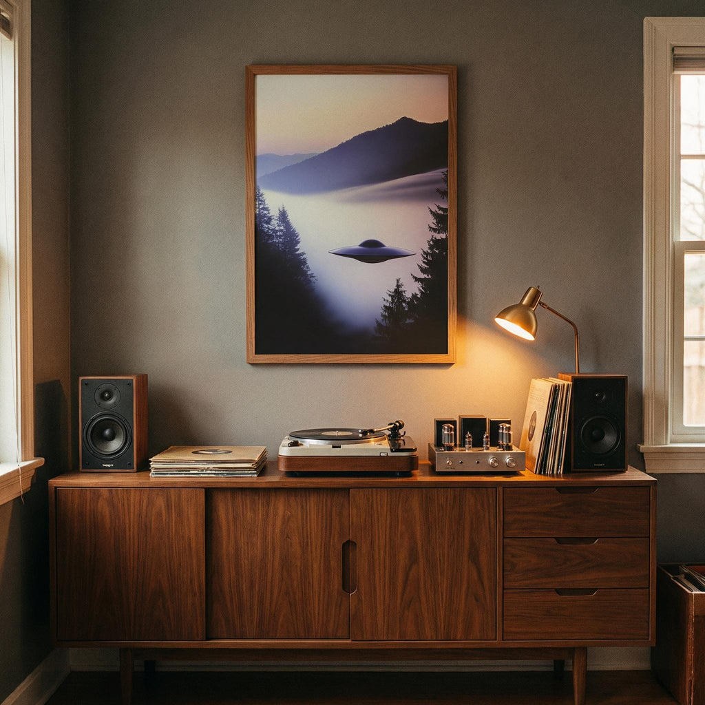 DIGITAL DOWNLOAD: Pacific Northwest UFO Poster – Retro Sci-Fi Film Still