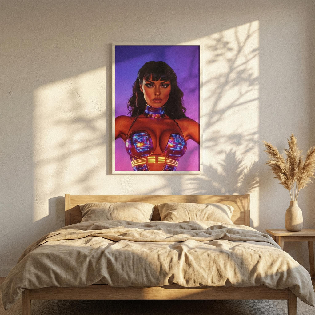 Vivid Nebula Queen Framed Poster — Orbital Archive High-Impact Sci-Fi Pulp Art