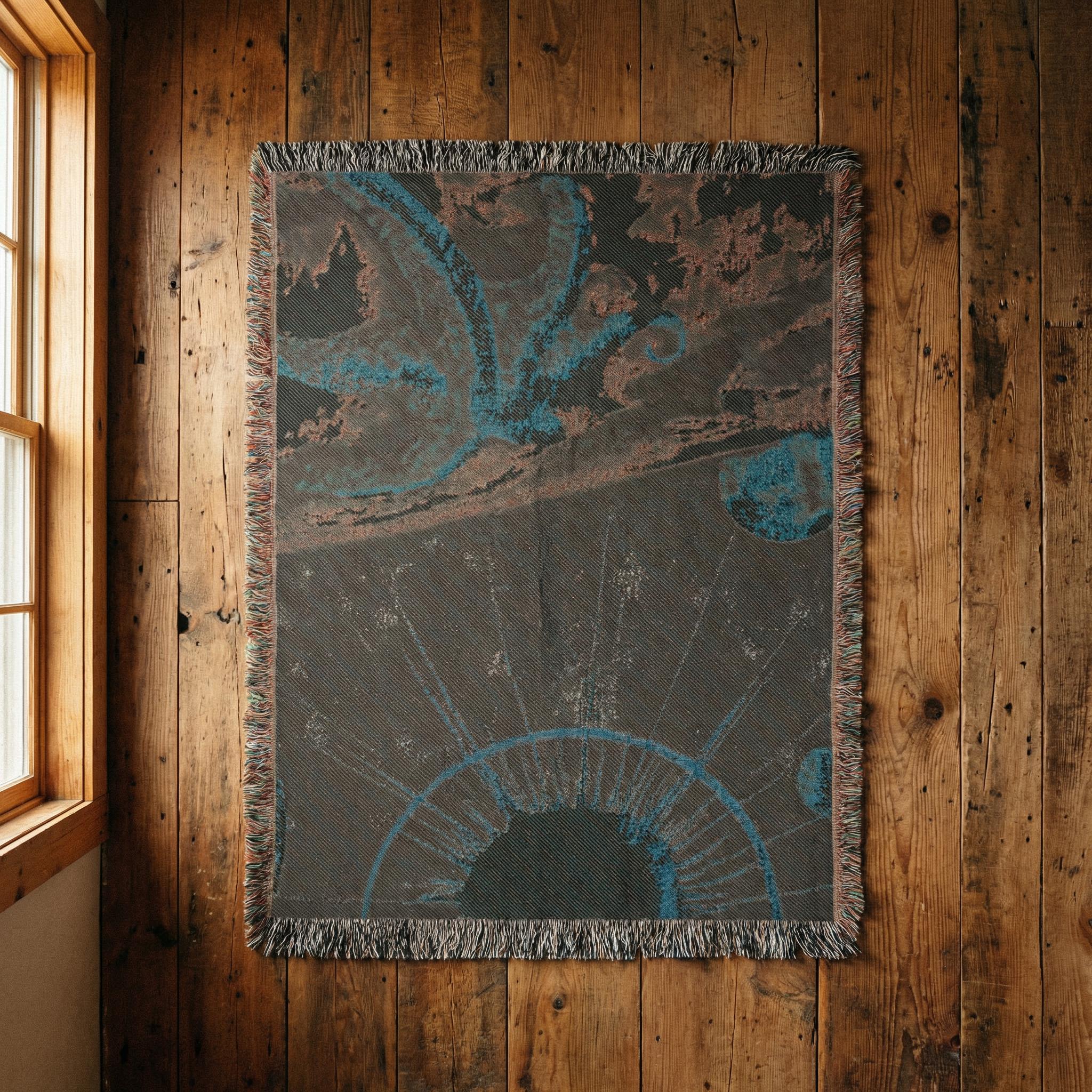 The Aegean Star-Chart Woven Blanket // Vintage Celestial Map Art // Surreal Retro-Futuristic Cosmic Wall Decor // Orbital Archive Series