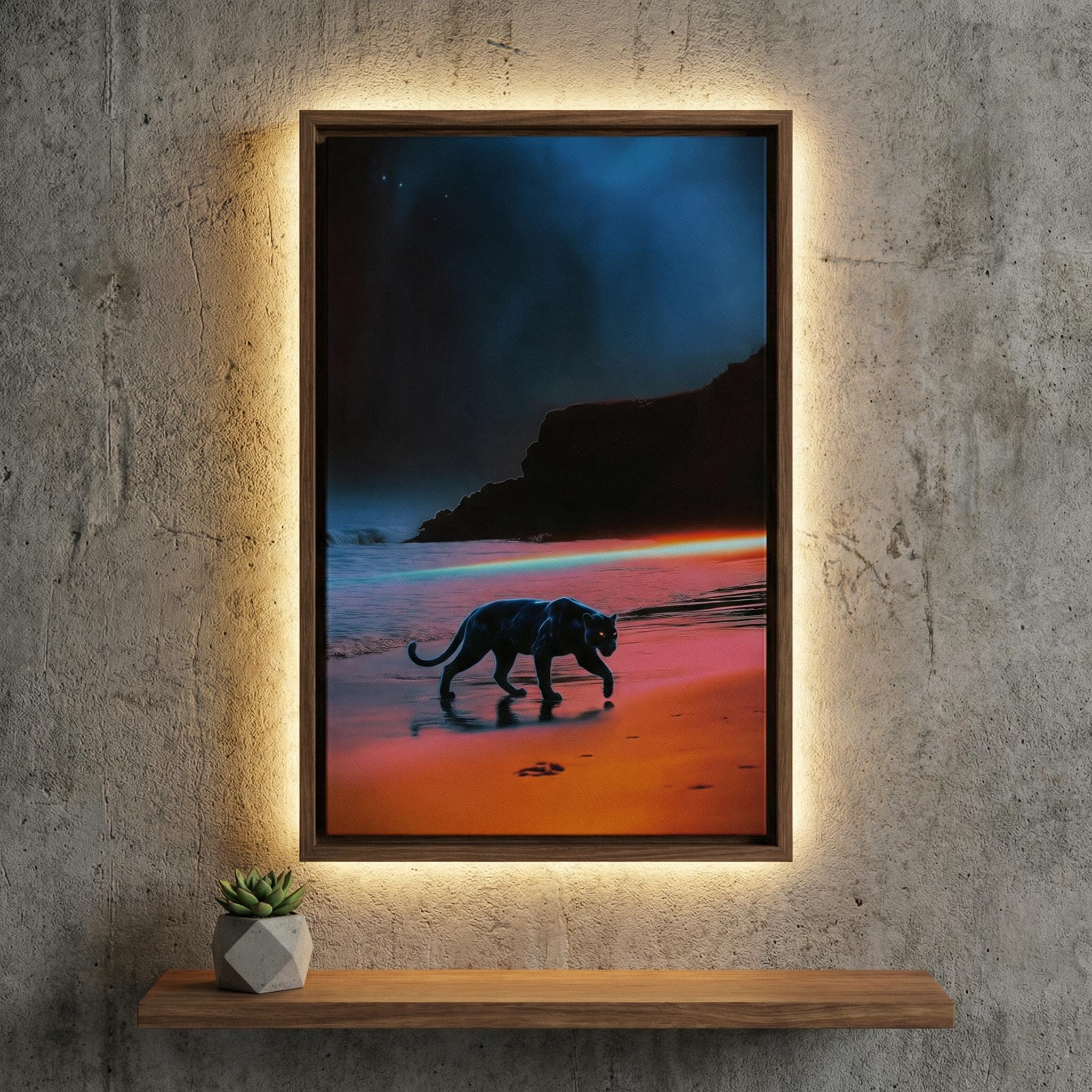 The Sentinel: Black Panther Framed Canvas – Wall Art | Modern Home Decor