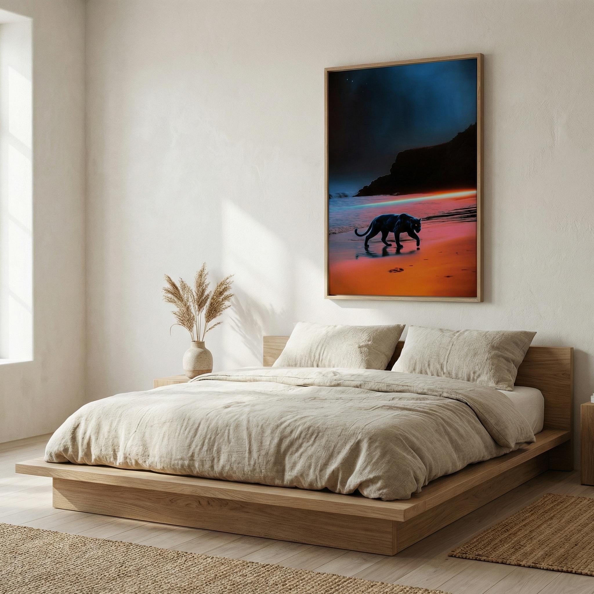 The Sentinel: Black Panther Framed Canvas – Wall Art | Modern Home Decor