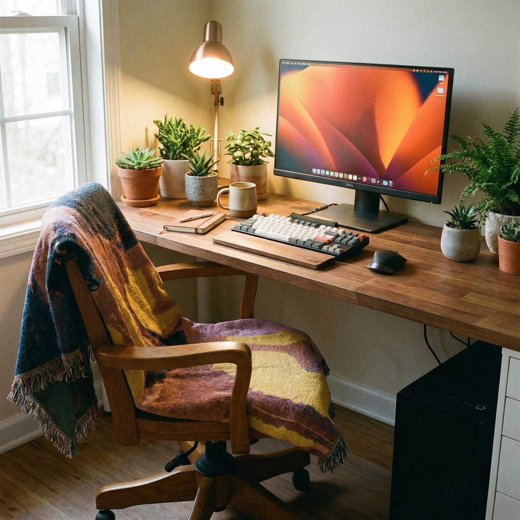 Expedition to the Neon Shores Woven Blanket — Retro-Futuristic Pulp Sci-Fi