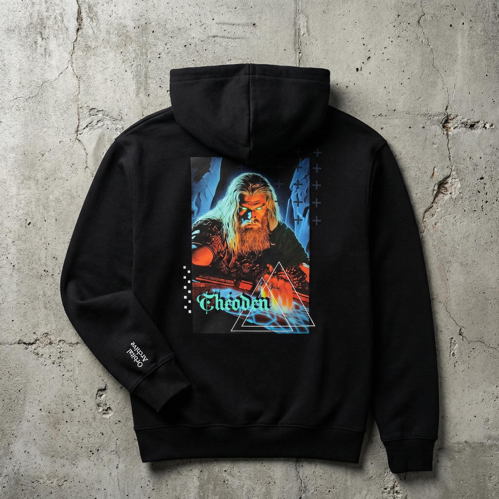 Lord of the Rings King Théoden Hoodie | Sci-fi Dark Fantasy Heavyweight Streetwear | Orbital Archive Oversized Unisex Hoodie