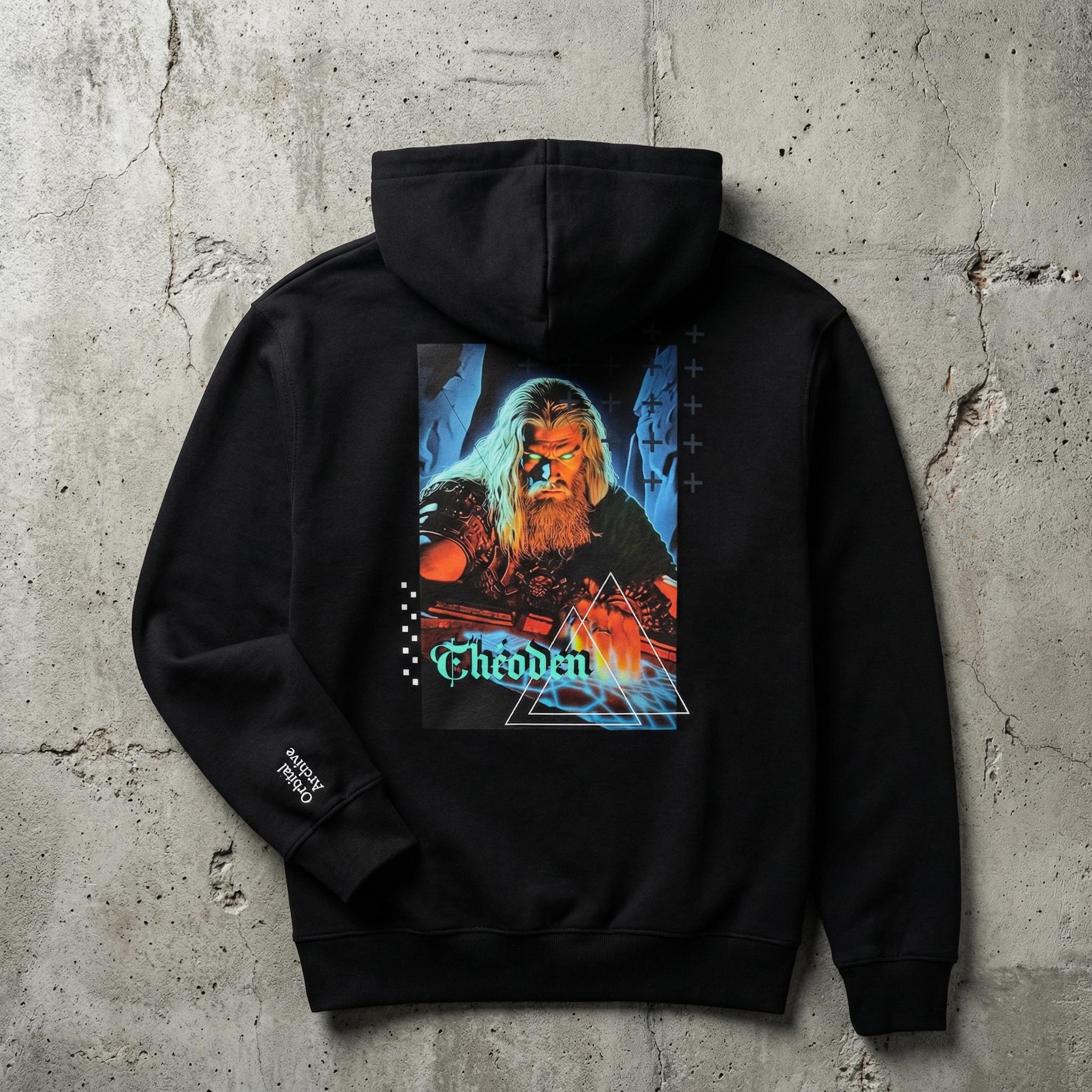 Lord of the Rings King Théoden Hoodie | Sci-fi Dark Fantasy Heavyweight Streetwear | Orbital Archive Oversized Unisex Hoodie