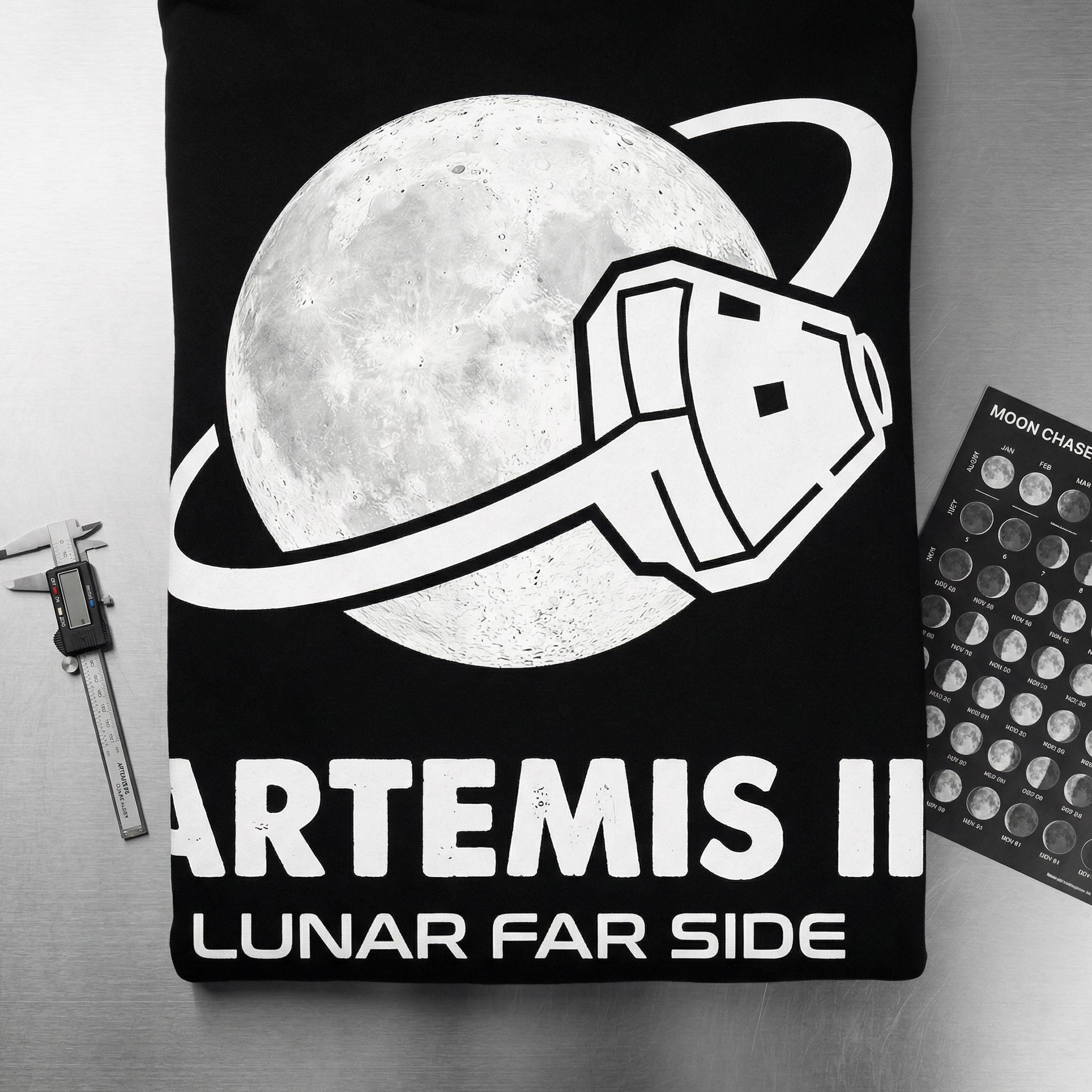 Artemis II Lunar Far Side Oversized Unisex Hoodie // NASA Moon Mission 2026 // Technical Streetwear Gorpcore Sweatshirt