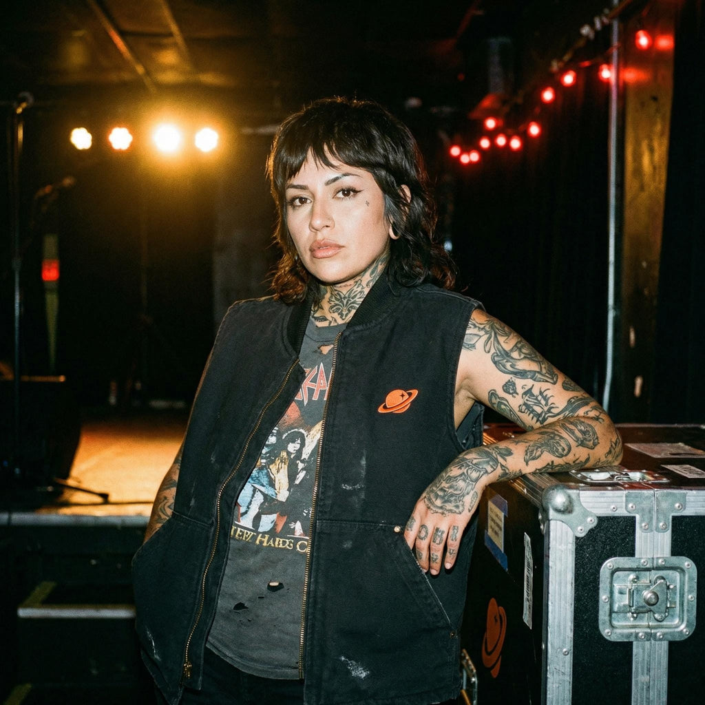 Orange Orbital Archive Planet Logo Embroidered Utility Vest | Workwear Duck Cloth Vest