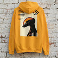 Retro Sci-Fi Astro Hound Hoodie | Golden Yellow Graphic Streetwear | Orbital Archive Heavyweight Hoodie