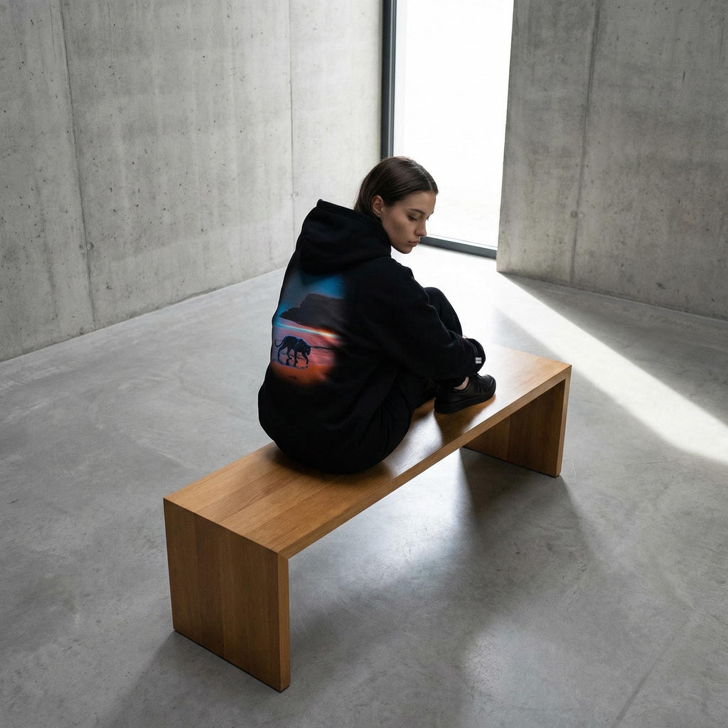 The Sentinel: Oversized Unisex Black Panther Hoodie – Streetwear Fit