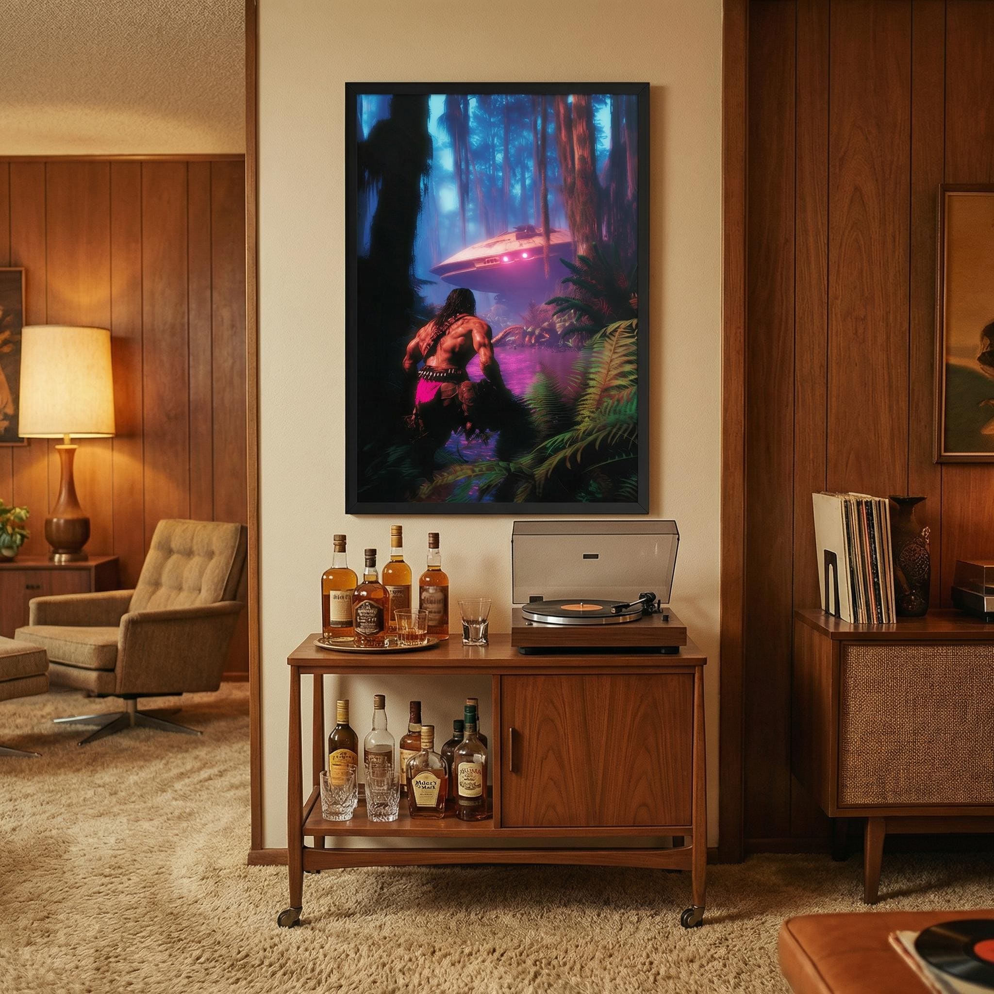 DIGITAL DOWNLOAD: Savage Land UFO Discovery Poster // Prehistoric Jungle Crash Site Art // Vintage Pulp Sci-Fi Space Explorer Wall Decor