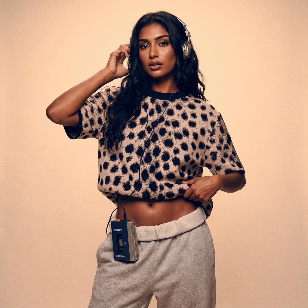 Cheetah Print Knitted T-Shirt — Heavyweight Unisex Jacquard Soft Cotton Blend Knitted Tee — All-Over Animal Print Streetwear