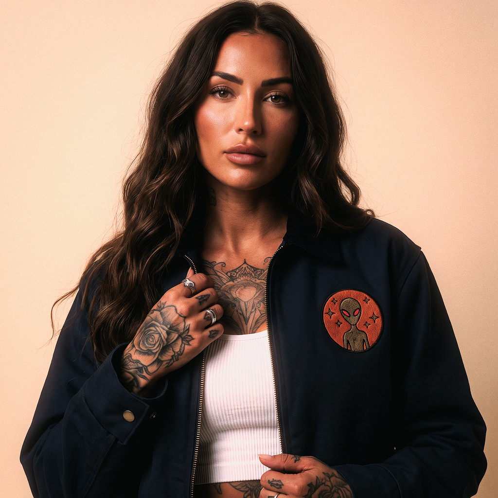 Varginha Incident Alien Embroidered Jacket | Duck Cloth Work Jacket