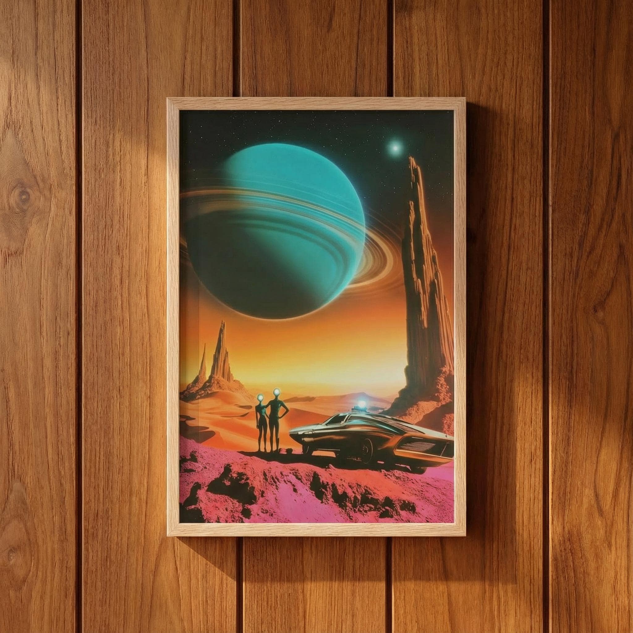 DIGITAL DOWNLOAD: The Desert Road Trip –  Retro-Futurist Art Print, Vintage 1960s Sci-Fi Landscape Poster, Mid-Century Space Age Decor