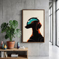 Cyber-Dachshund: Orbital Archive No. 87 // Retro-Futurist Framed Canvas, Sci-Fi Canine Wall Art, Mid-Century Noir Decor