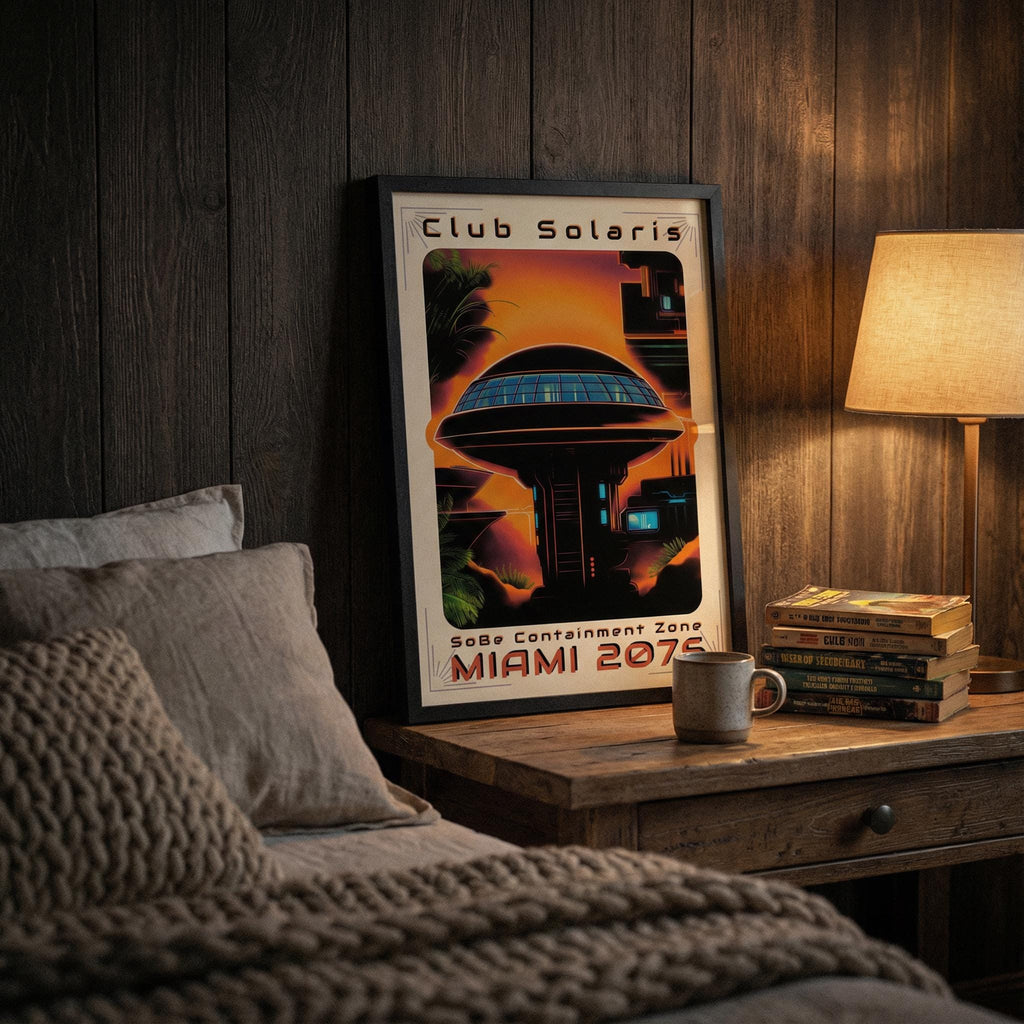 Club Solaris: Miami 2076 Retro-Futurist Framed Poster