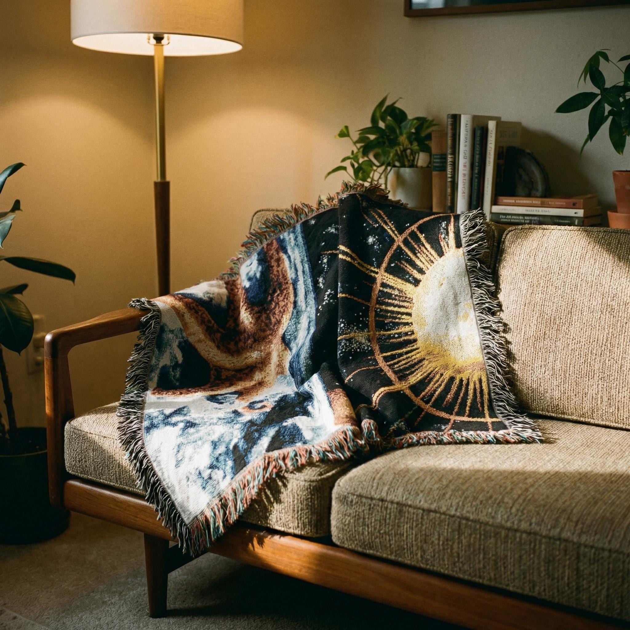 The Aegean Star-Chart Woven Blanket // Vintage Celestial Map Art // Surreal Retro-Futuristic Cosmic Wall Decor // Orbital Archive Series