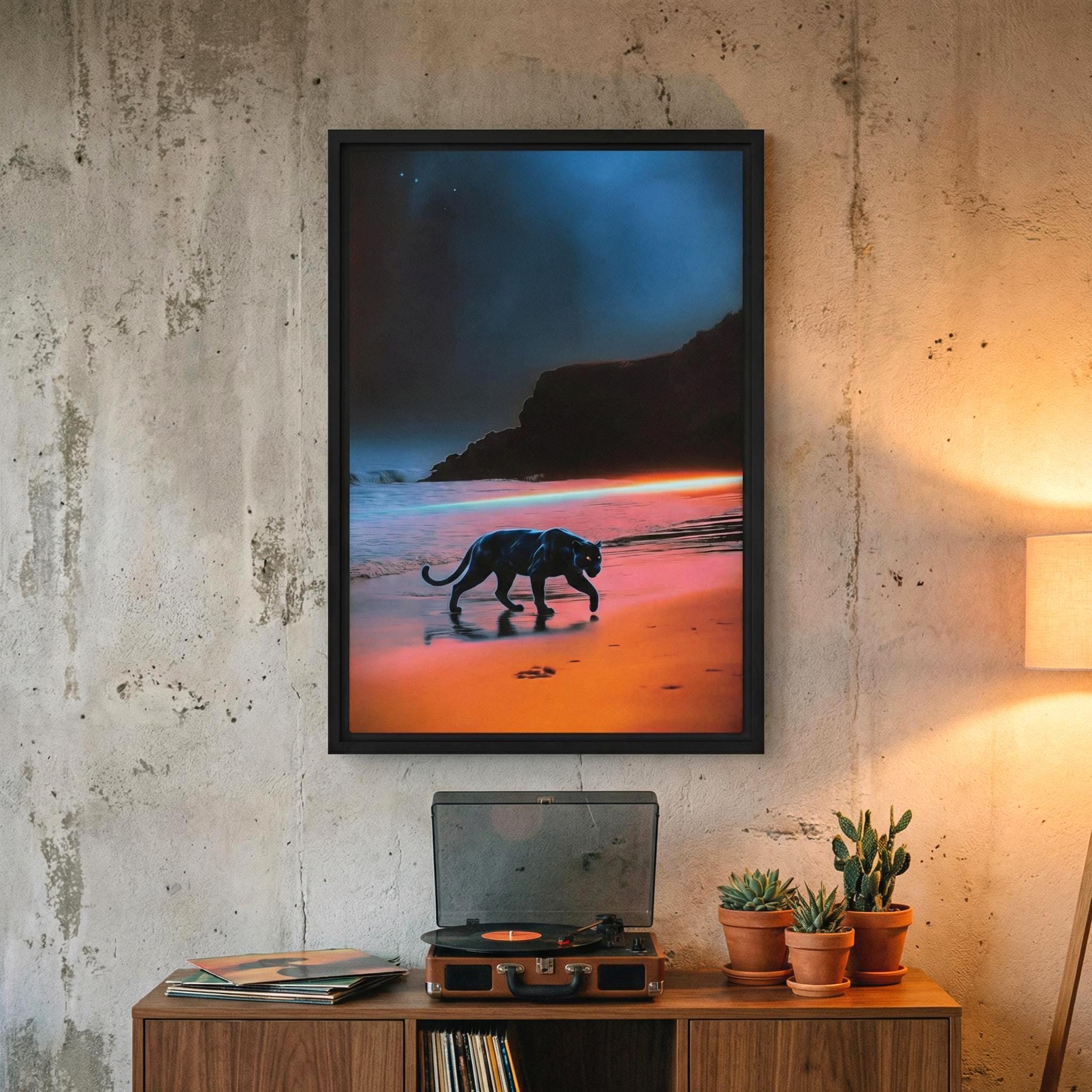 DIGITAL DOWNLOAD: The Sentinel – Black Panther Framed Canvas – Wall Art | Modern Home Decor