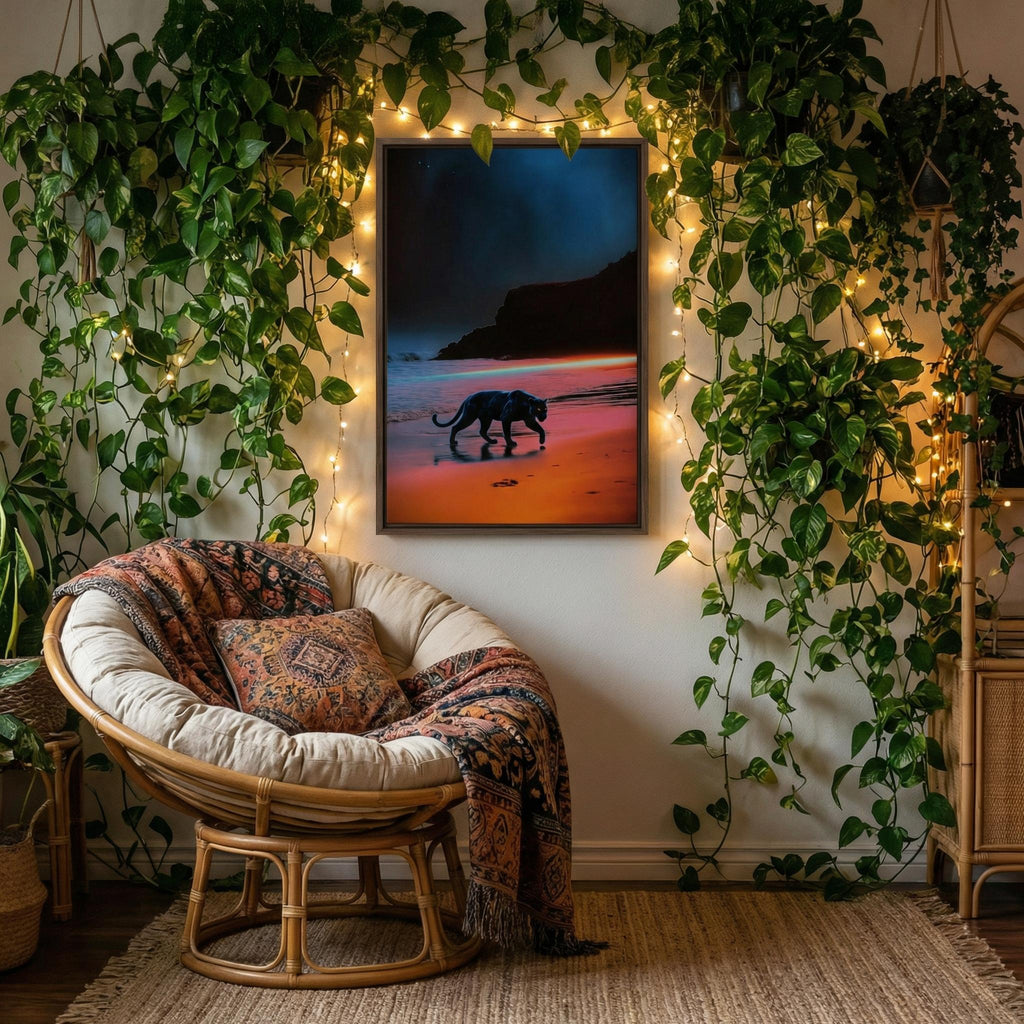 The Sentinel: Black Panther Framed Canvas – Wall Art | Modern Home Decor