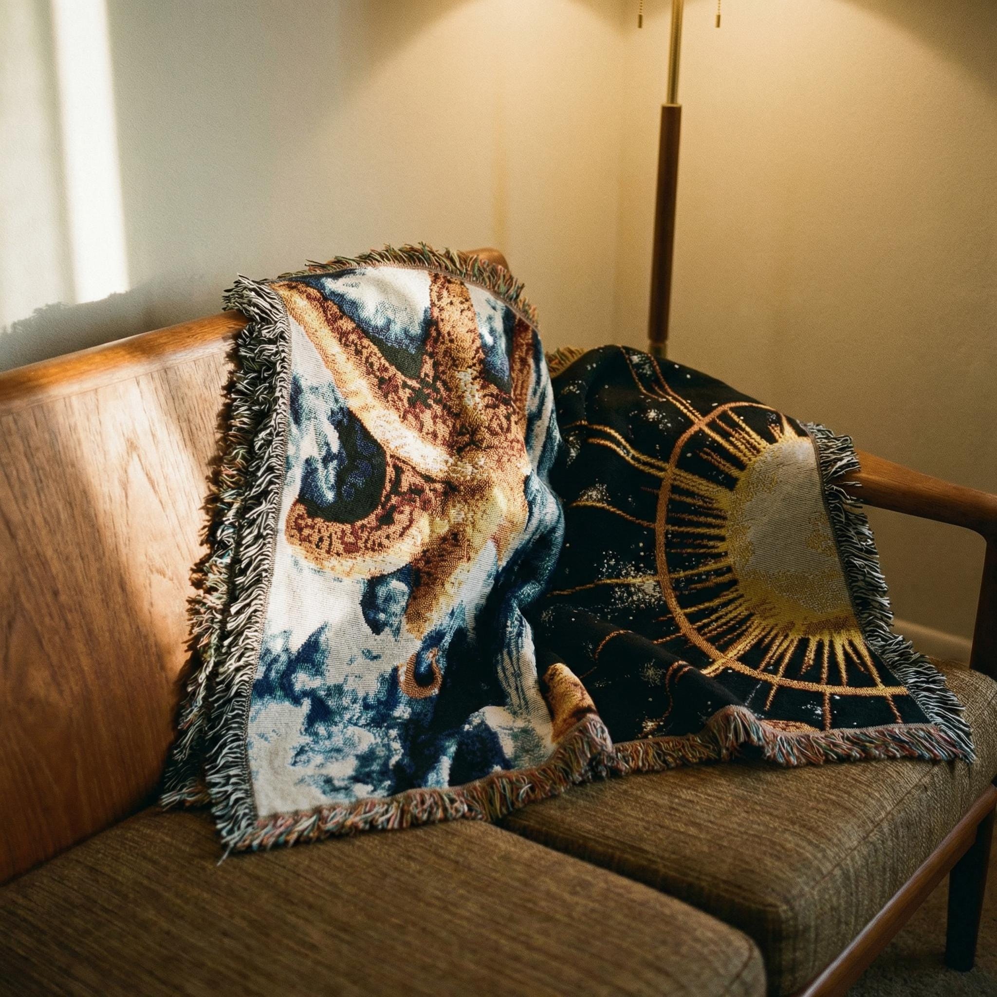 The Aegean Star-Chart Woven Blanket // Vintage Celestial Map Art // Surreal Retro-Futuristic Cosmic Wall Decor // Orbital Archive Series