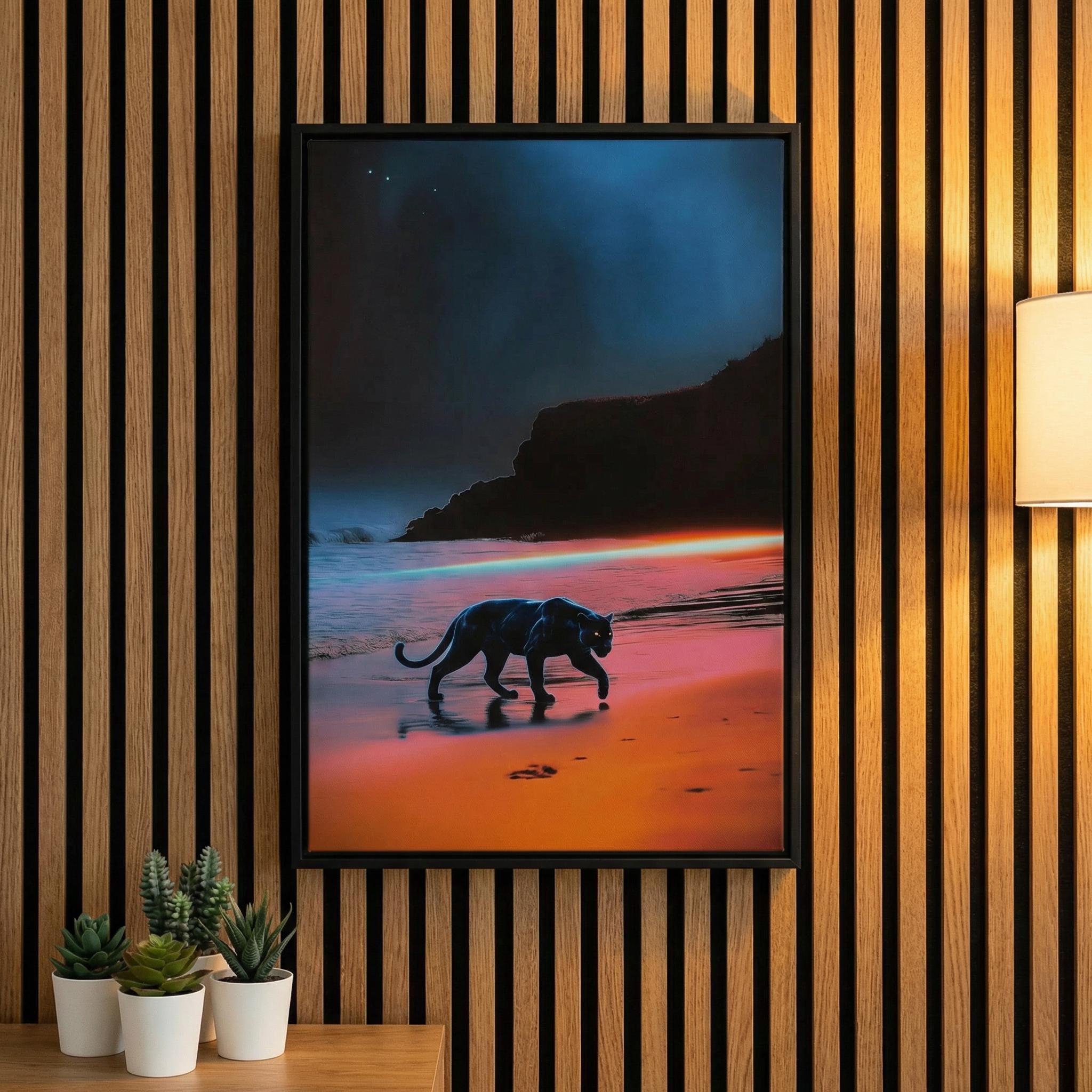 DIGITAL DOWNLOAD: The Sentinel – Black Panther Framed Canvas – Wall Art | Modern Home Decor