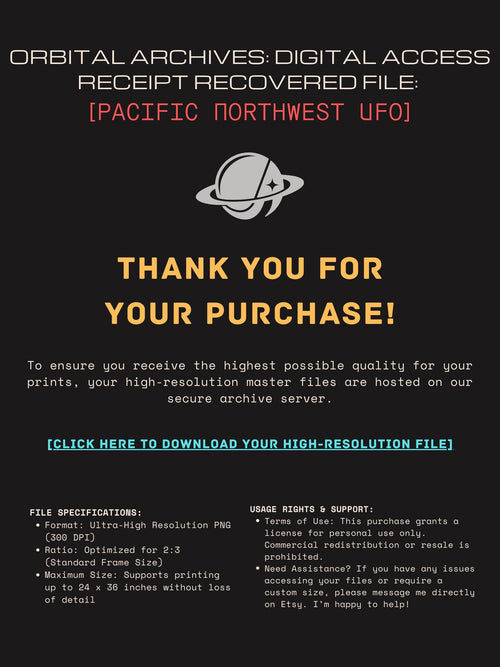 DIGITAL DOWNLOAD: Pacific Northwest UFO Poster – Retro Sci-Fi Film Still