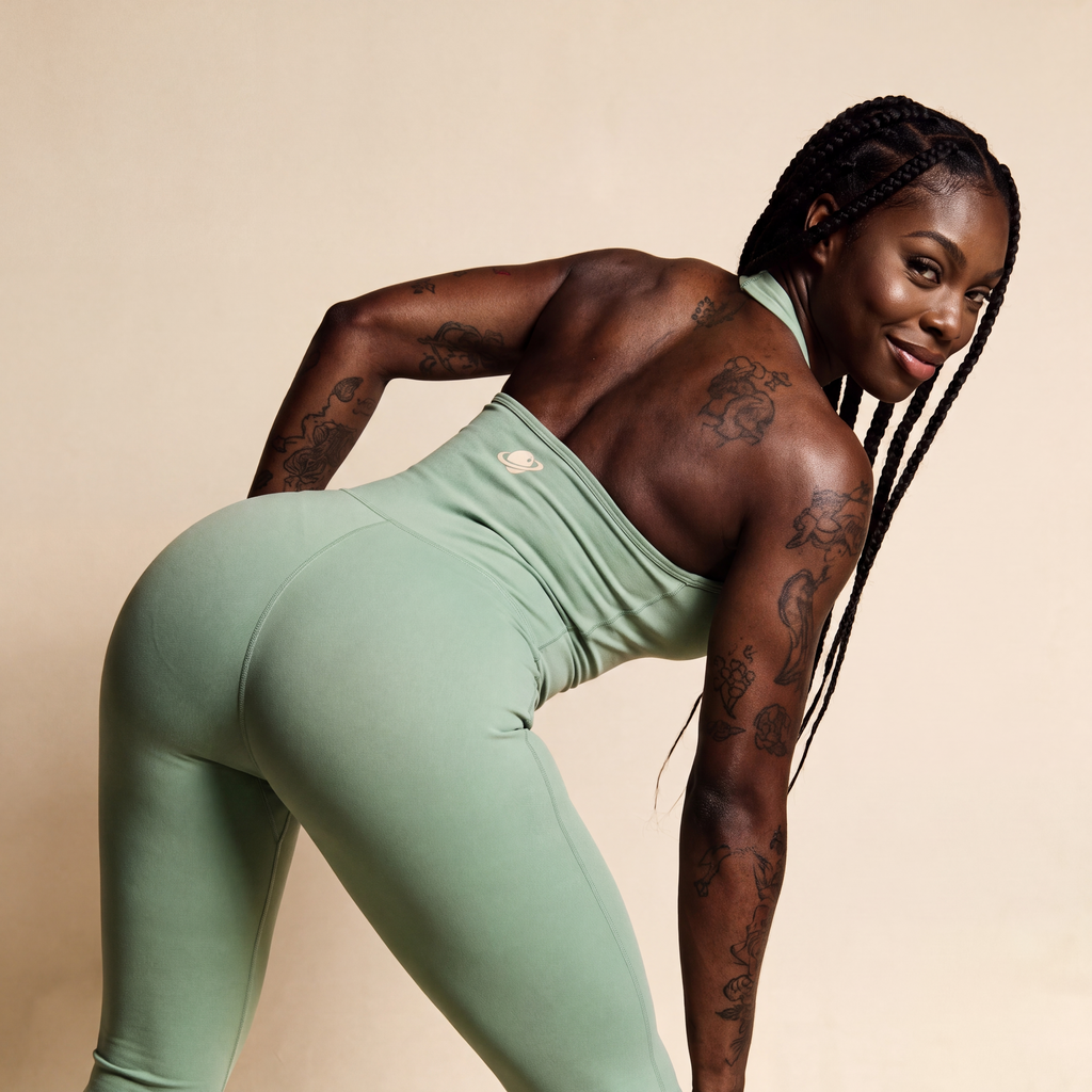 Orbital Archive Halter Flared Jumpsuit - Wide Leg Yoga Jumpsuit, Backless Athleisure One Piece, Flare Leg Bodysuit, Women's Workout Romper