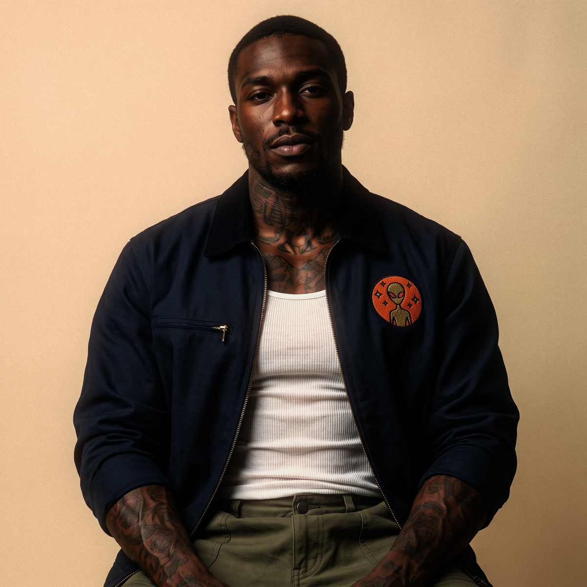 Varginha Incident Alien Embroidered Jacket | Duck Cloth Work Jacket