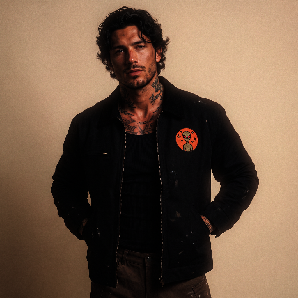 Varginha Incident Alien Embroidered Jacket | Duck Cloth Work Jacket
