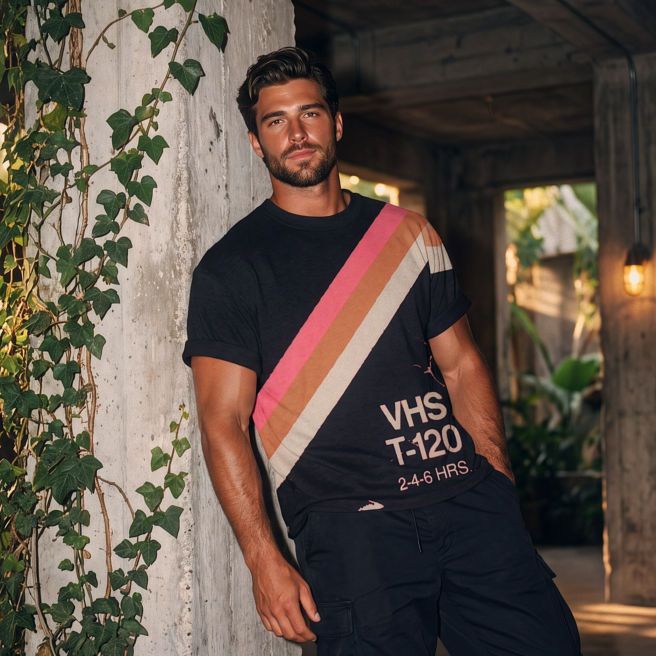 Retro VHS T-Shirt | 80s Synthwave Knit Streetwear | Vintage Tape Cassette Futurism Oversized Unisex Jacquard Tee