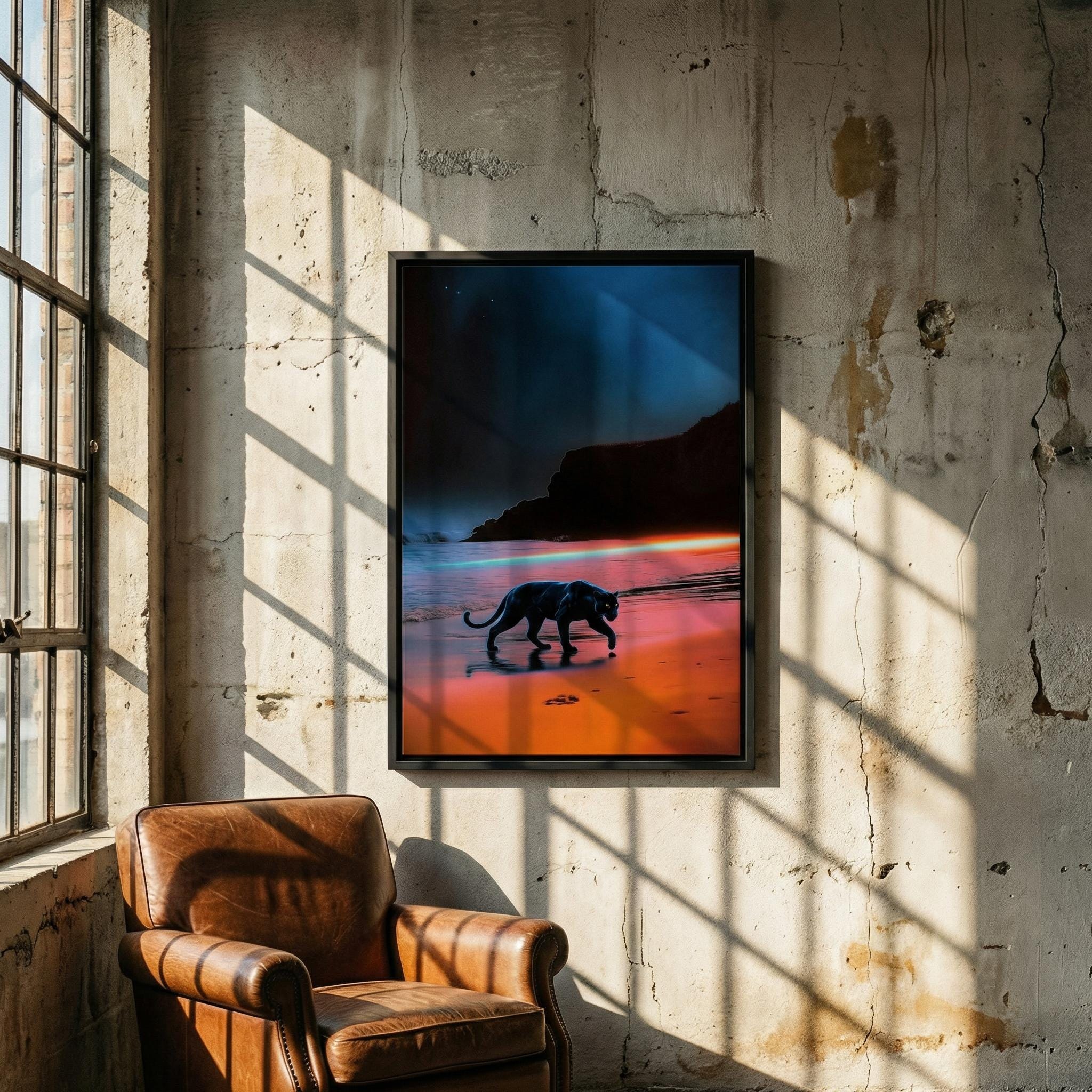 DIGITAL DOWNLOAD: The Sentinel – Black Panther Framed Canvas – Wall Art | Modern Home Decor