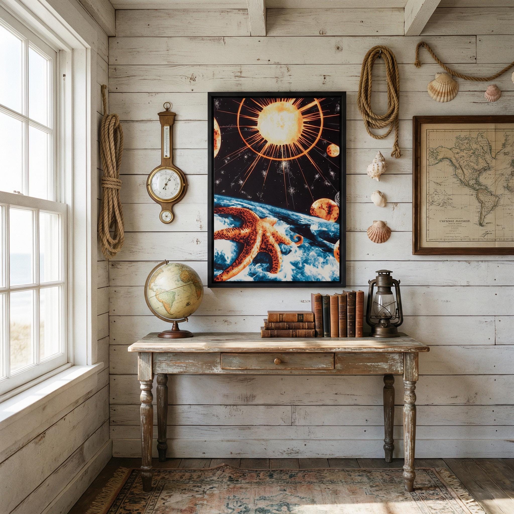 DIGITAL DOWNLOAD: The Aegean Star-Chart // Vintage Celestial Map Art // Surreal Retro-Futuristic Cosmic Wall Decor // Orbital Archive Series