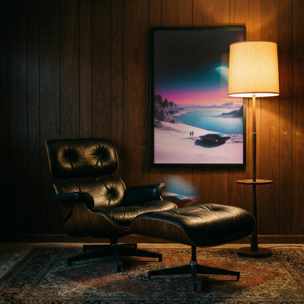 DIGITAL DOWNLOAD: The Coastal Road Trip - Vertical Retro-Futurist Framed Art Print