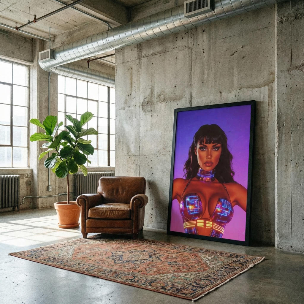 DIGITAL DOWNLOAD: Vivid Nebula Queen Poster — Orbital Archive High-Impact Sci-Fi Pulp Art