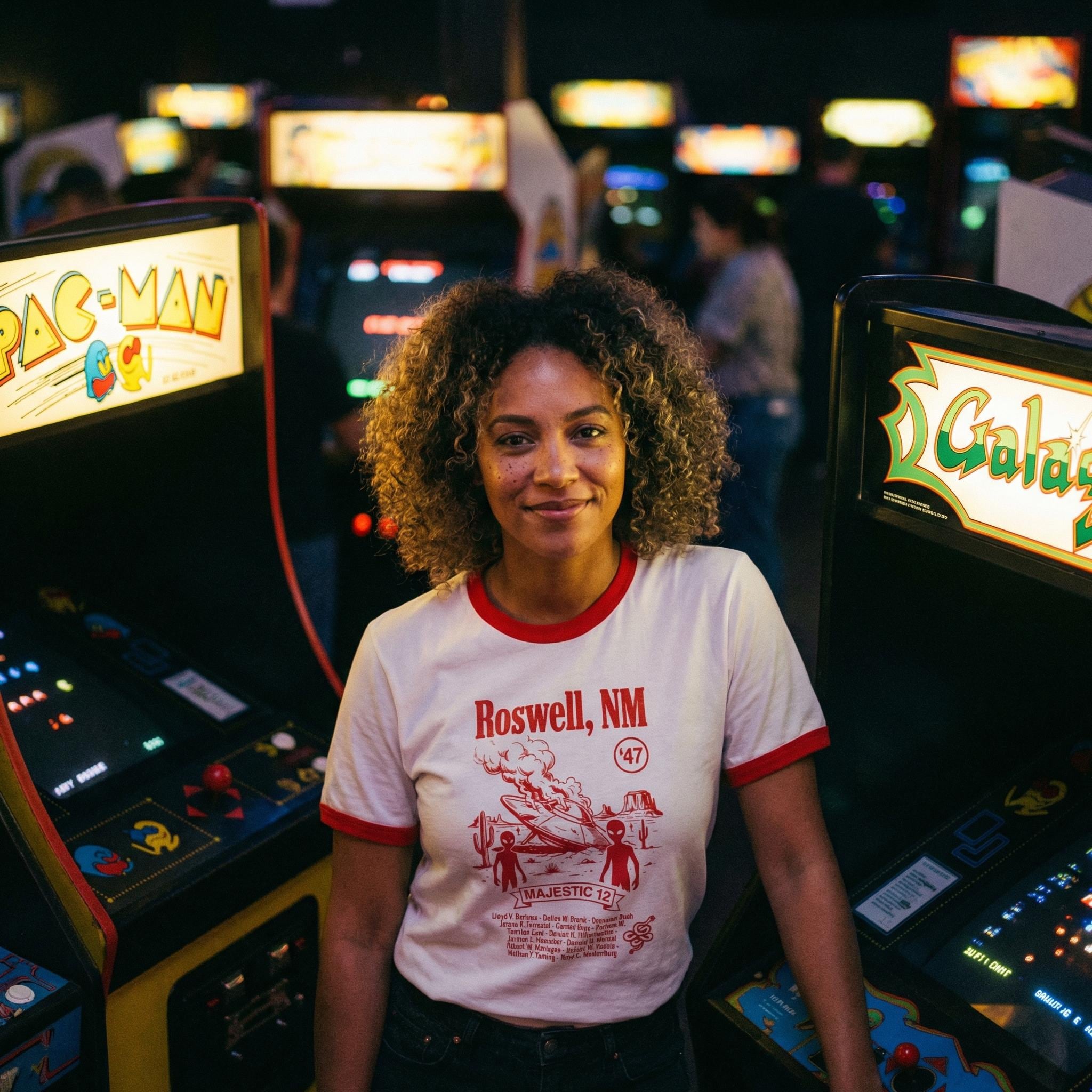 Roswell NM UFO crash ringer tee | Alien saucer graphic tee