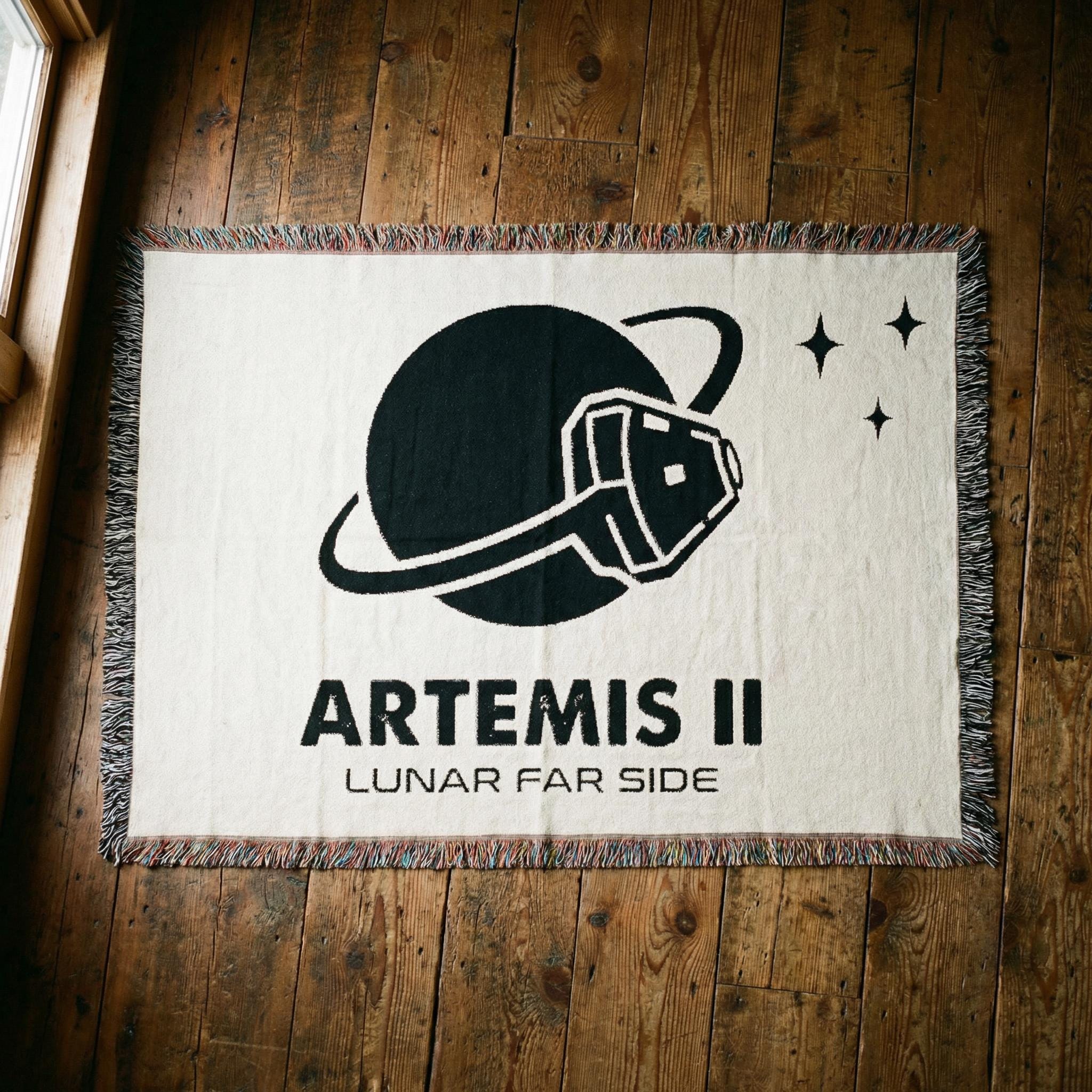 Artemis II Moon Mission Woven Blanket | NASA Lunar Program Throw