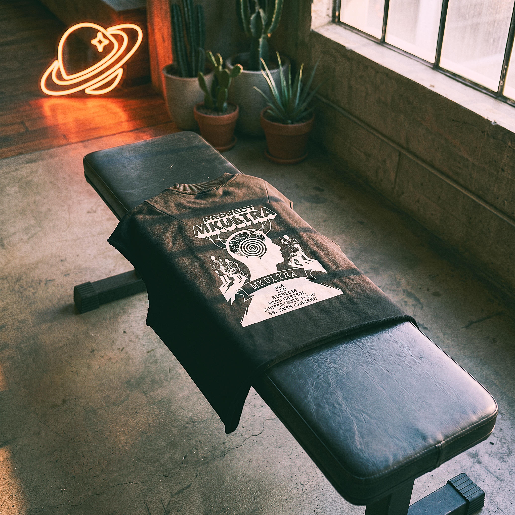 MKUltra CIA Conspiracy Tank Top | Raw Edge French Terry Boxy Muscle Tee, Sci-fi Streetwear