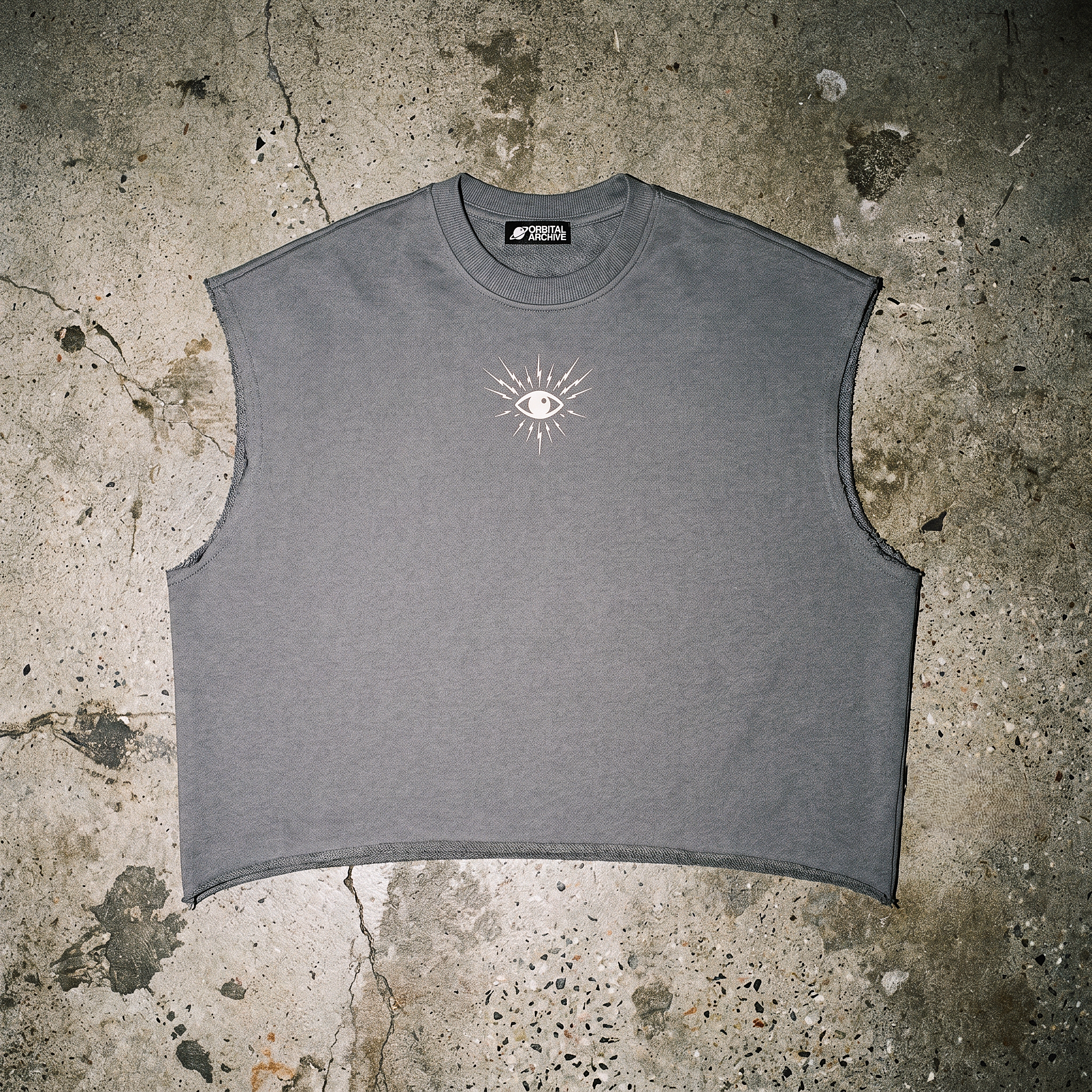 MKUltra CIA Conspiracy Tank Top | Raw Edge French Terry Boxy Muscle Tee, Sci-fi Streetwear