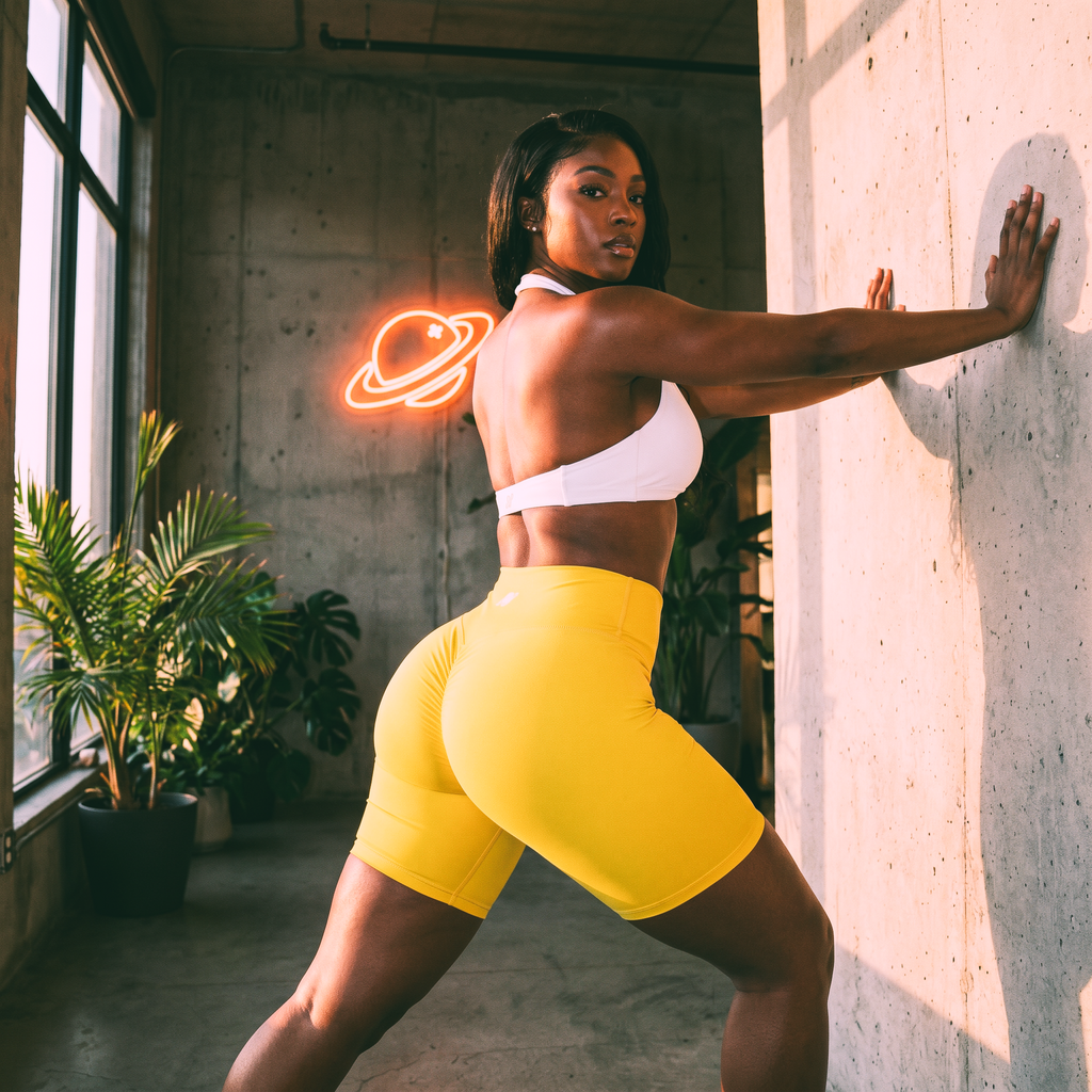Orbital Archive High-Waisted Blend Biker Shorts - Ruched Gym Shorts