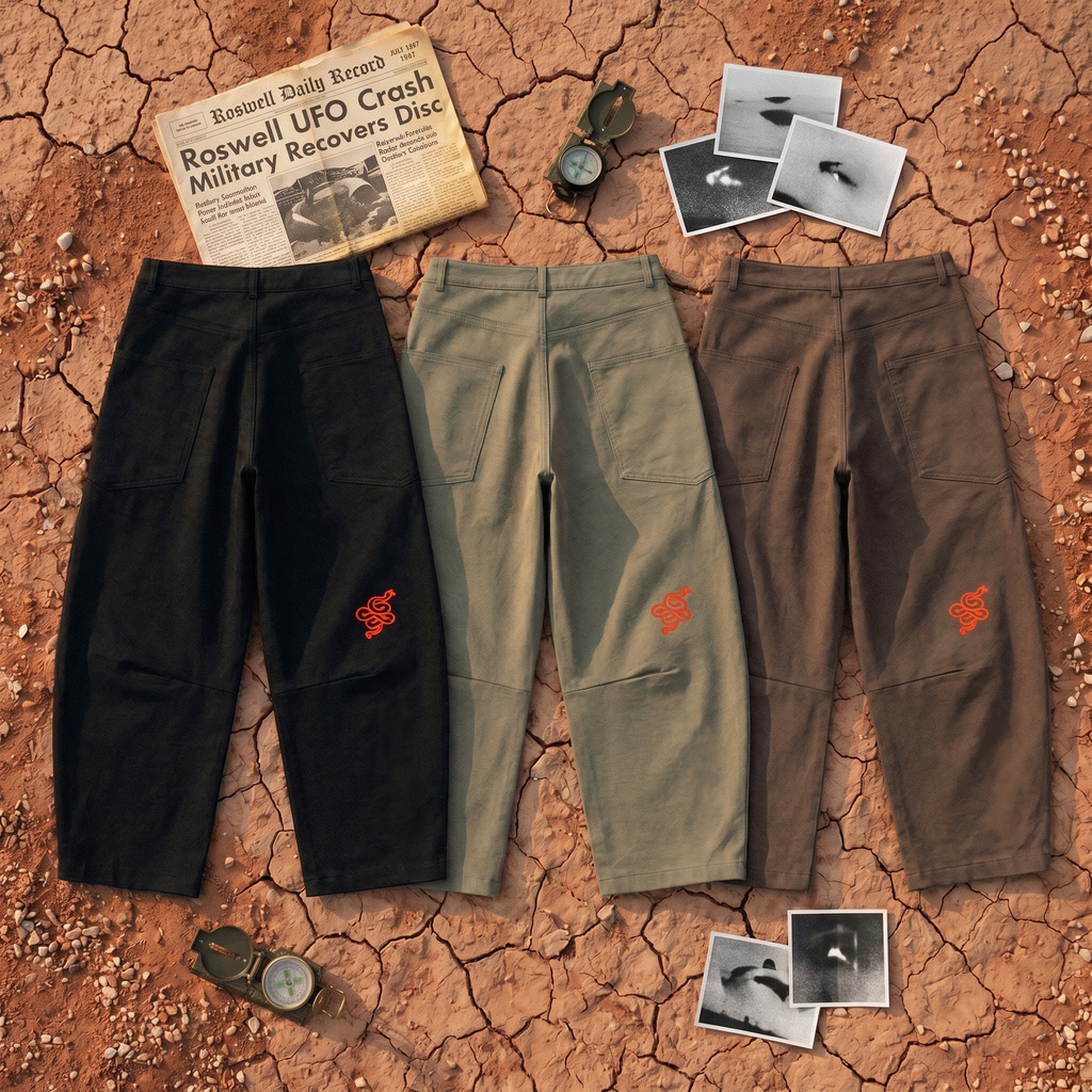 Roswell UFO Crash Classified Men's Barrel Leg Pants //