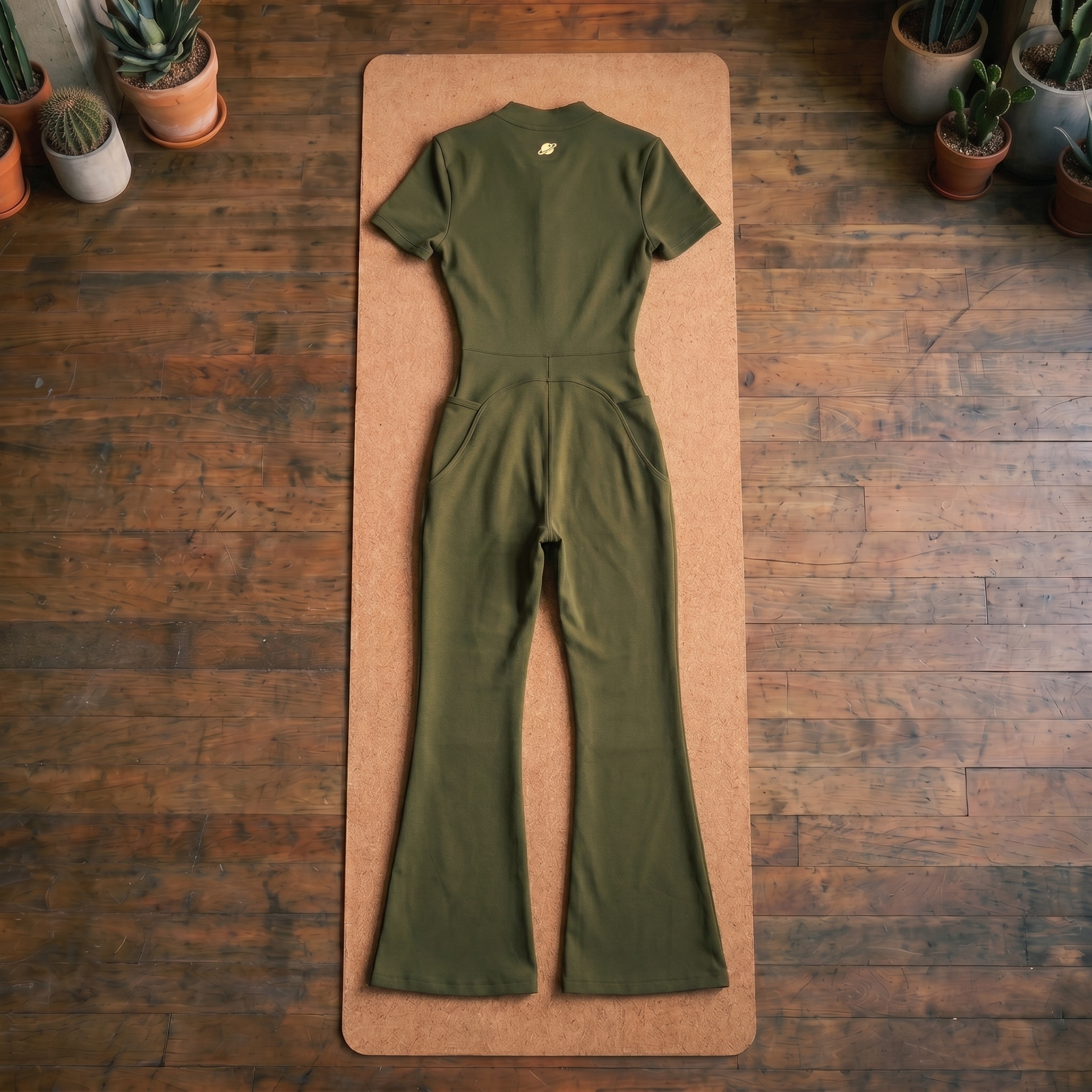 Orbital Archive Women's Tight Flared Leg Quarter-Zip Jumpsuit