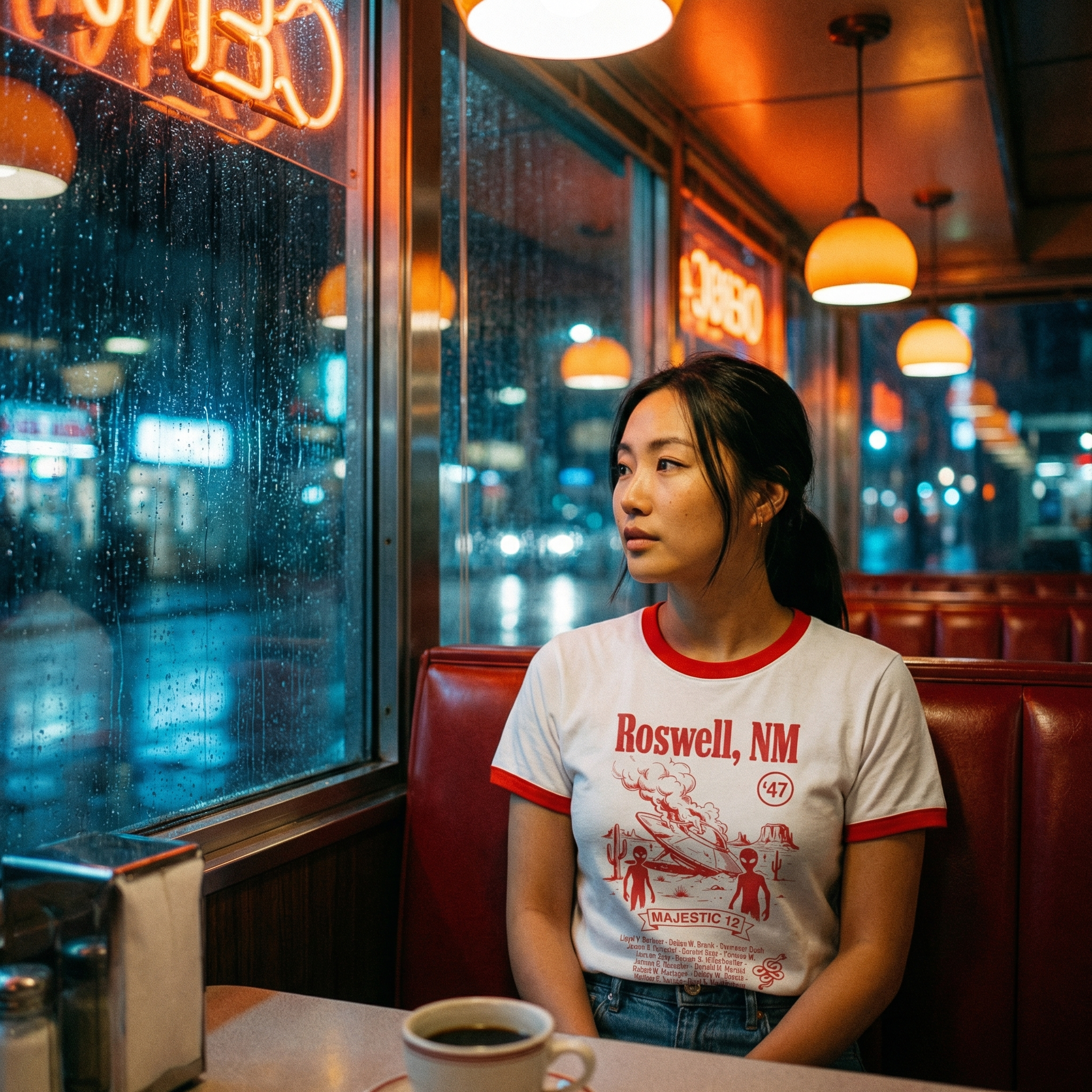Roswell, NM Alien Crash Retro Ringer Tee
