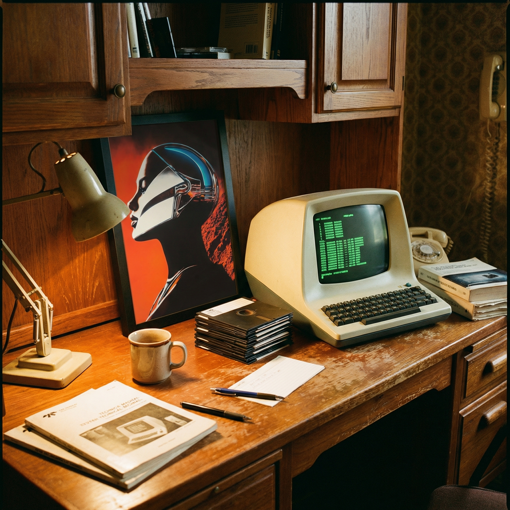 DIGITAL DOWNLOAD: Planar Girl | Retro-Futuristic Android Woman Poster | Desolate Planet Sci-Fi Wall Art