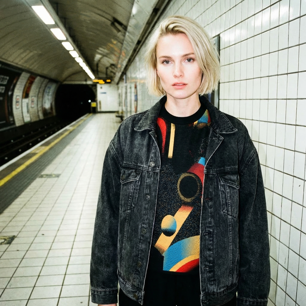 Minoan Abstract Retro-Futurist Jacquard T-Shirt — Ancient Future Geometric Knit Tee - Indie Aesthetic Woven Streetwear